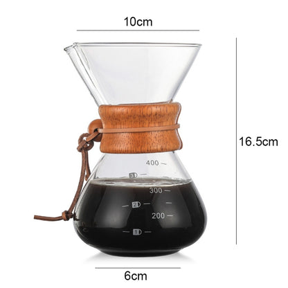 Hand Coffee Pot High Temperature Resistant 400ml Glass Coffee Pot, Style:Pot Without Strainer by bashfashion