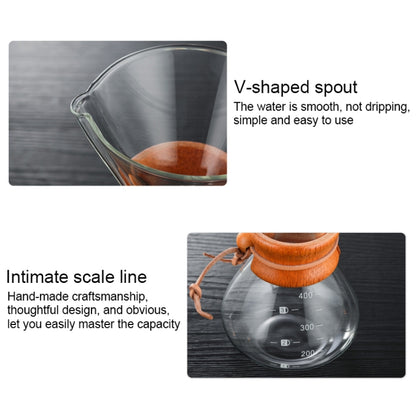 Hand Coffee Pot High Temperature Resistant 400ml Glass Coffee Pot, Style:Pot Without Strainer by bashfashion