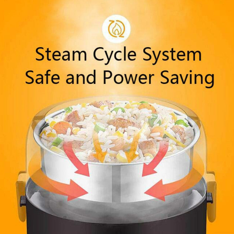 LINGRUI Multi-Function Electric Lunch Box Electric Heating Insulation Cooking Mini Rice Cooker, CN Plug, Specification:Three Layer(Purple) by bashfashion