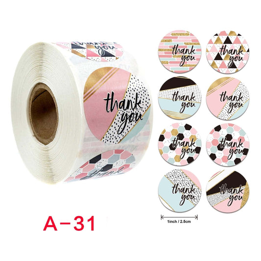 Roll Seal Sticker Thank You Handmade Wedding Decoration Sticker Label, Size: 2.5cm/1 inch(A-31) by bashfashion