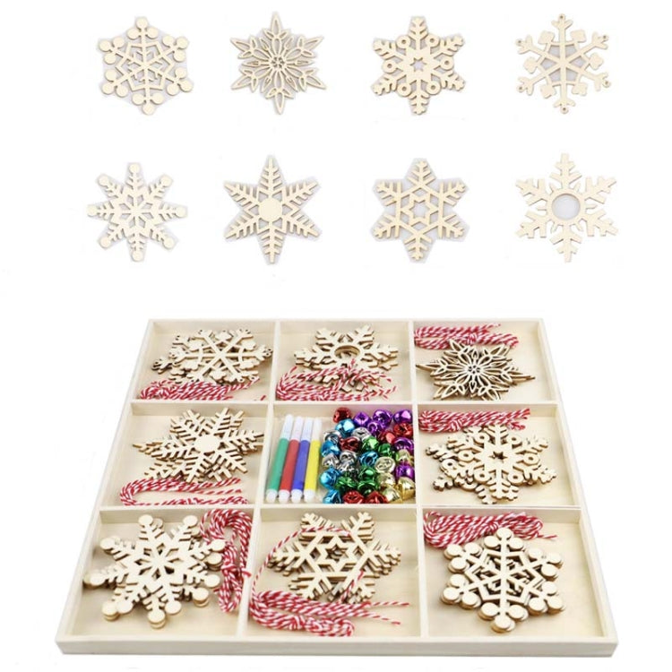 Christmas Creative DIY Decoration Gift Set Handmade Wood Chip Pendant, Style:JM02029 by bashfashion