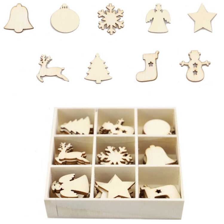 Christmas Creative DIY Decoration Gift Set Handmade Wood Chip Pendant, Style:JM02031 by bashfashion