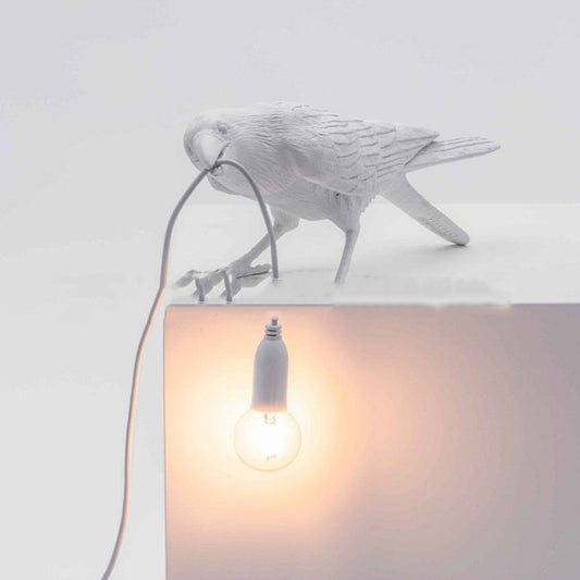 E14 LED Lucky Bird Wall Lamp Table Lamp For Bedroom, Style:Sitting Table Lamp, Plug:EU Plug(Black) by bashfashion