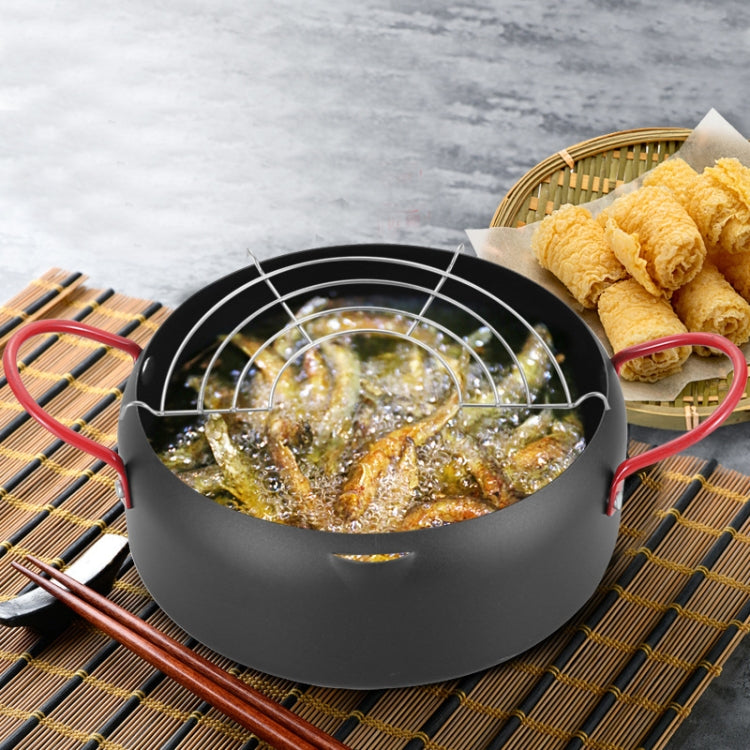 Tempura Hot Pot Household Fryer Pot Non-Stick Pan With Filter Holder, Specification:20cm without Clip by bashfashion