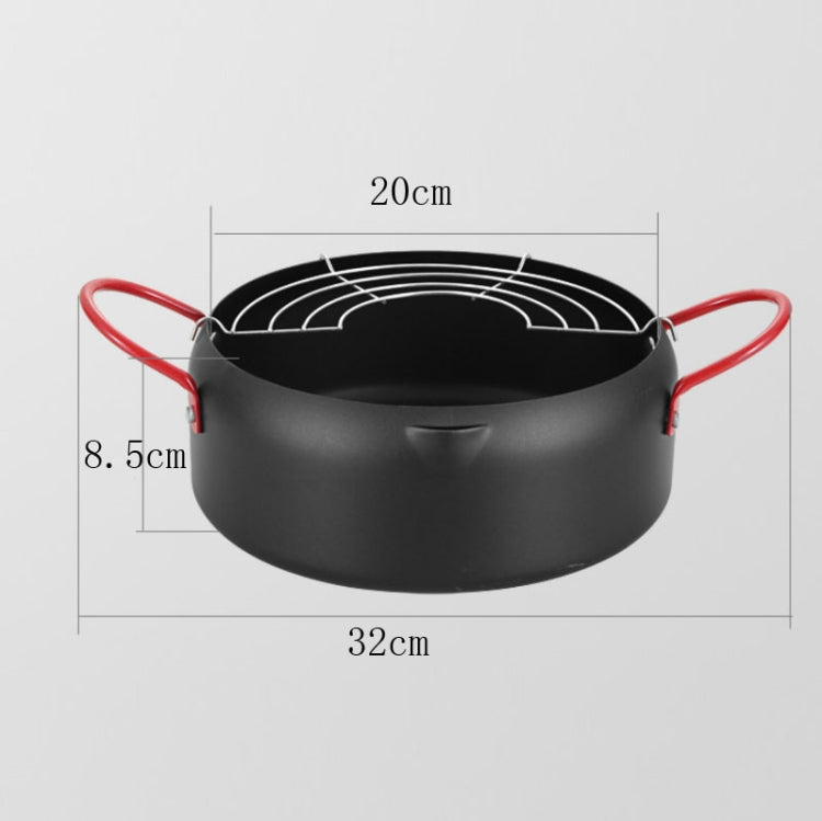 Tempura Hot Pot Household Fryer Pot Non-Stick Pan With Filter Holder, Specification:20cm without Clip by bashfashion