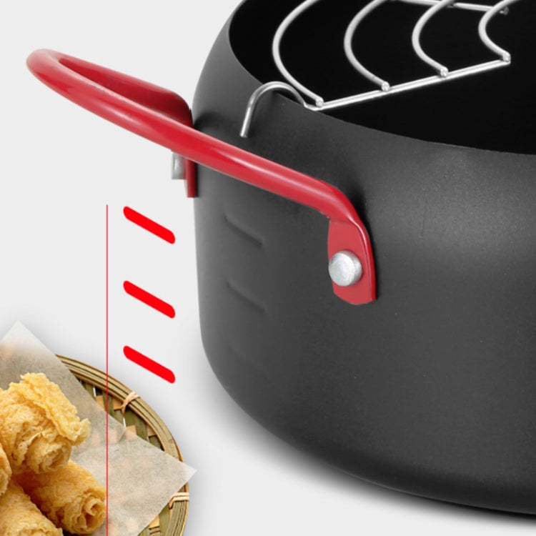 Tempura Hot Pot Household Fryer Pot Non-Stick Pan With Filter Holder, Specification:20cm without Clip by bashfashion