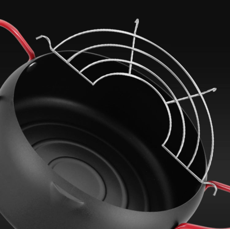 Tempura Hot Pot Household Fryer Pot Non-Stick Pan With Filter Holder, Specification:20cm without Clip by bashfashion