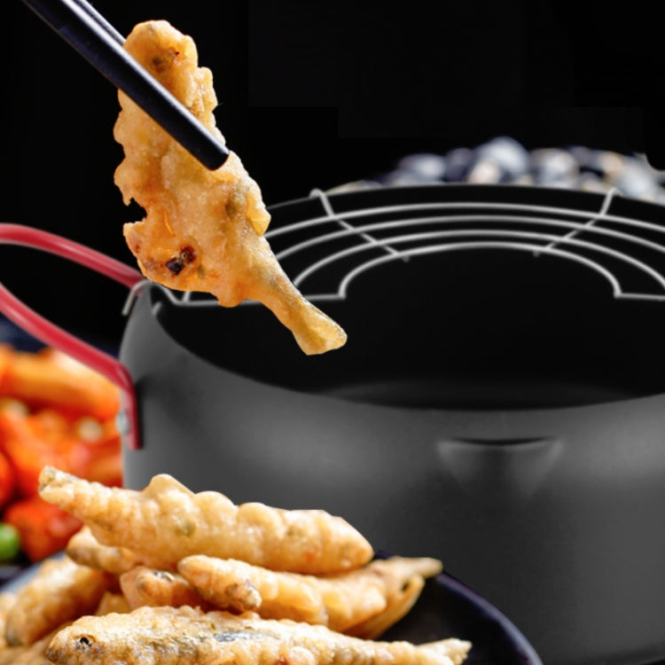 Tempura Hot Pot Household Fryer Pot Non-Stick Pan With Filter Holder, Specification:20cm without Clip by bashfashion