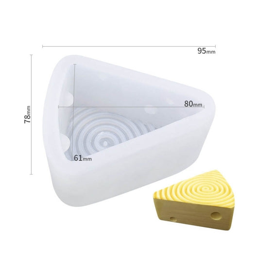 DIY Brushed Cheese Cake Handmade Soap Scented Candle Silicone Mold, Specification: Threaded Cheese by bashfashion