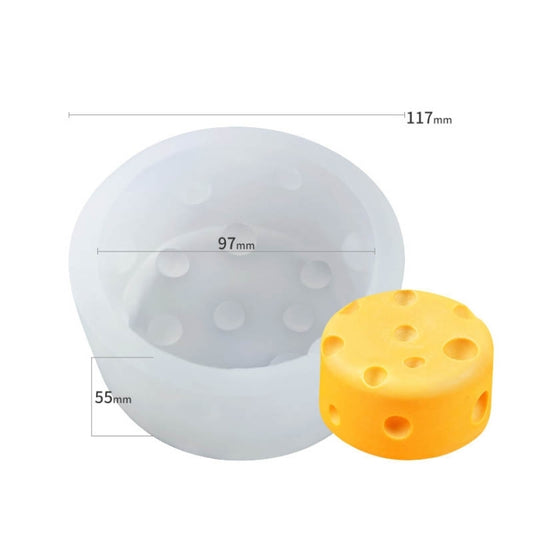 DIY Brushed Cheese Cake Handmade Soap Scented Candle Silicone Mold, Specification: Round Cheese by bashfashion