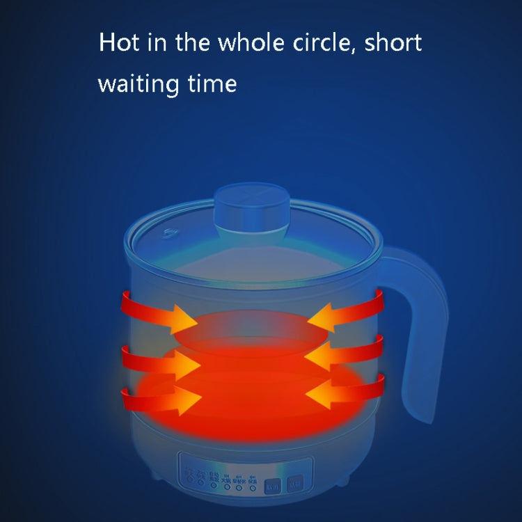 Multi-Function Electric-Cooker Mini Dormitory Student Cooking Rice Stir Frying Non-Stick Pot, 110V US Plug, Colour: White Smart With Steaming Grid(1.7L) by bashfashion