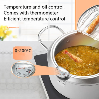 20cm Fryer Pot Household Non-Stick Pan Temperature Control Mini Frying Pot(Olive Green) by bashfashion