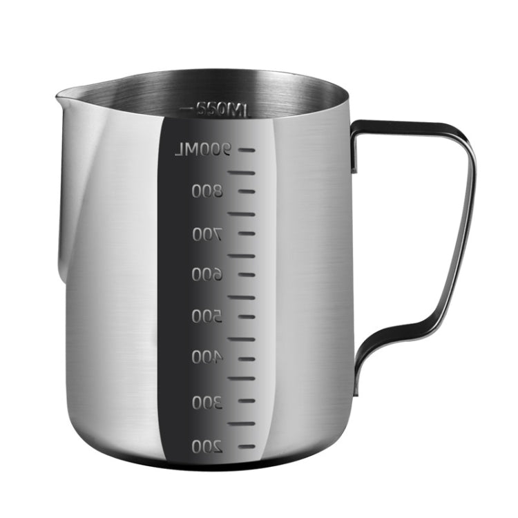 600ml 304 Stainless Steel Pointed Mouth Etched Cup Graduated Measuring Cup Milk Foam Cup Coffee Pot by bashfashion