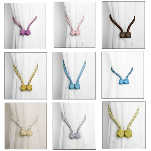 CK-17 4 PCS Magic Cube Simple Curtain Magnetic Buckle Free Installation Curtain Strap(Silver Grey) by bashfashion