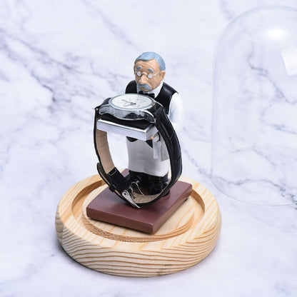 Watch Shelf Support Decorative Ornaments Watch Storage Box Display Stand, Item No.: Small Astronaut + White Cover by bashfashion