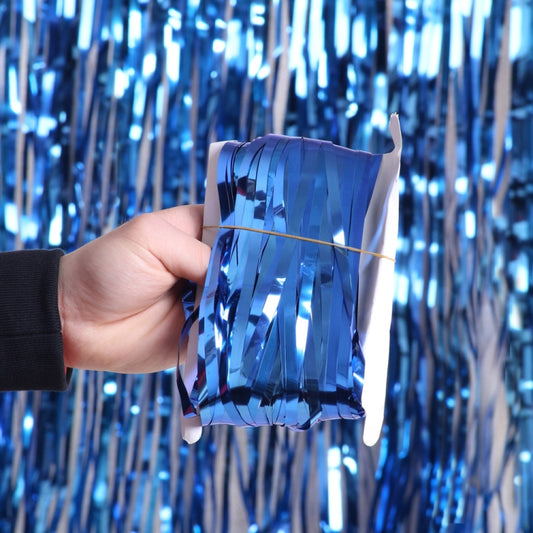 5 PCS 1 x 2m Light Rain Silk Curtain Holiday Party Decoration Photo Background Wall Decoration(Blue) by bashfashion