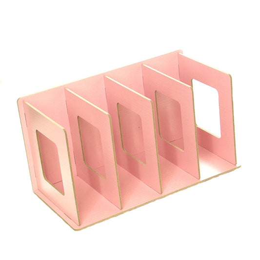 Cd01 Home Multifunctional Storage DIY Creative CD Rack Wooden DVD Rack Student Bookshelf(Light Pink) by bashfashion