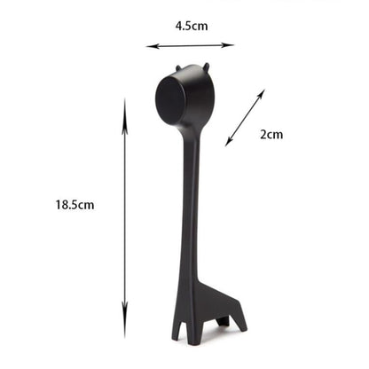 5 PCS Cartoon Giraffe Shape Coffee Spoon Coffee Bean Powder Quantitative Spoon Metering Plastic Spoon(Black) by bashfashion