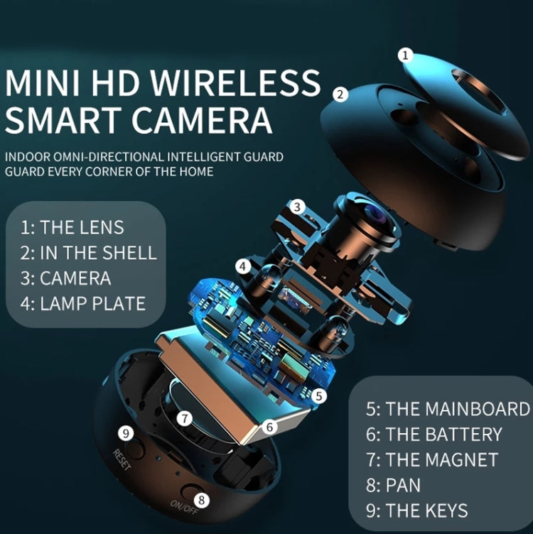 A12 Mini 1080P 5GHz Wireless WiFi Security Camera Night Vision Remote Home Small Surveillance Camera(Matte Black) by bashfashion