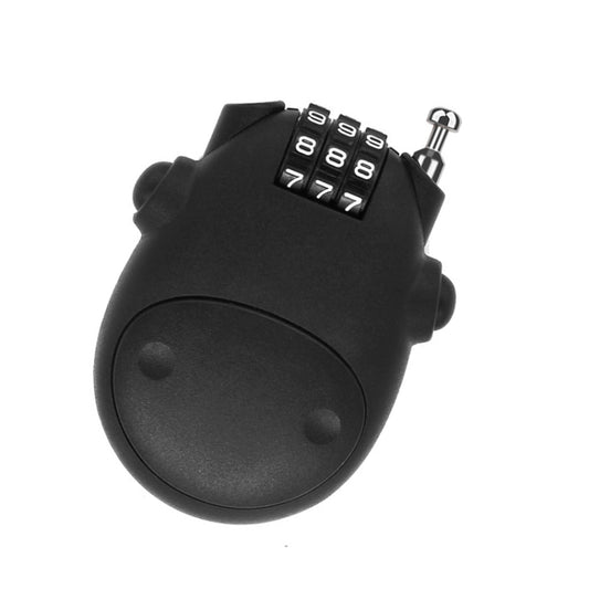 Portable Bicycle Motorcycle Anti-Theft Lock Telescopic Wire Lock Cartoon Cow Password Lock(Black) by bashfashion