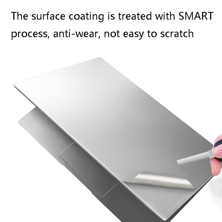 JRC 4 In 1 0.2mm Metal Texture Upper Cover Film + Bottom Cover Film + Full-Support Film + Touchpad Film Laptop Body Protective Film Sticker Set For Huawei Matebook D 14 inch (Silver) by JRC