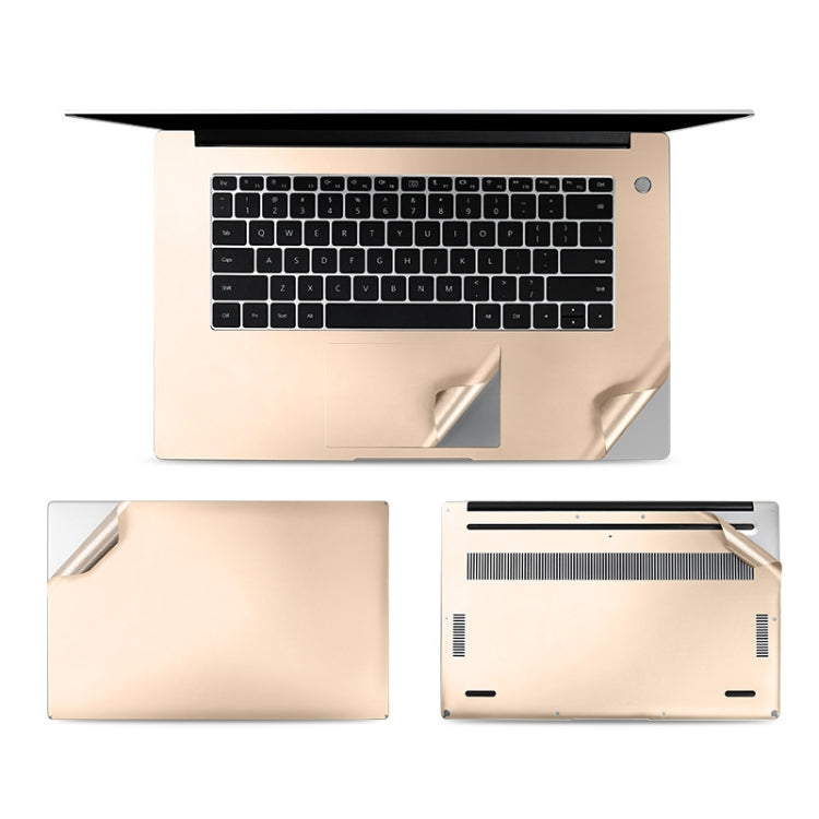 JRC 4 In 1 0.2mm Metal Texture Upper Cover Film + Bottom Cover Film + Full-Support Film + Touchpad Film Laptop Body Protective Film Sticker Set For Huawei MateBook D 15.6 inch (Champagne Gold) by JRC