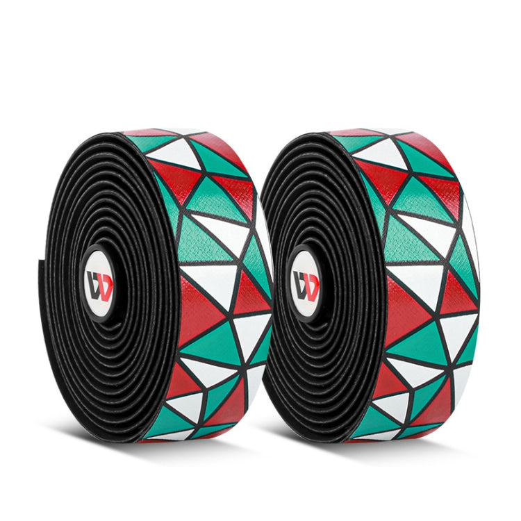 WEST BIKING YP0804045 Color PU Handlebars Stain Resistant Washable Non-Slip Bicycle Straps Cycling Accessories(Green Red White) by WEST BIKING