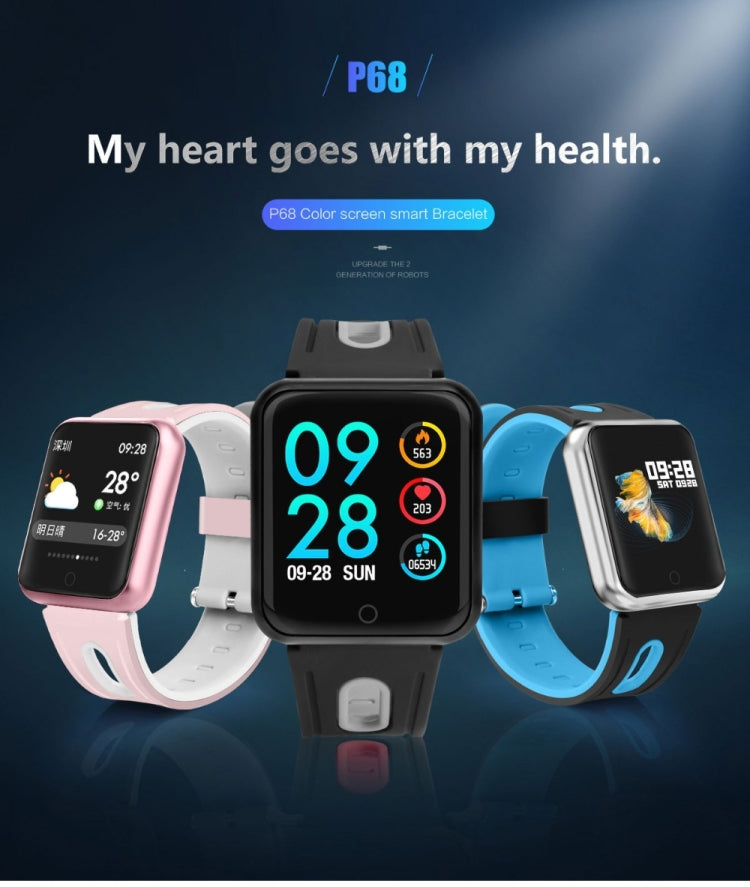 P68 Smart Watches Heart Rate Monitor Blood Pressure Activity Tracker by bashfashion