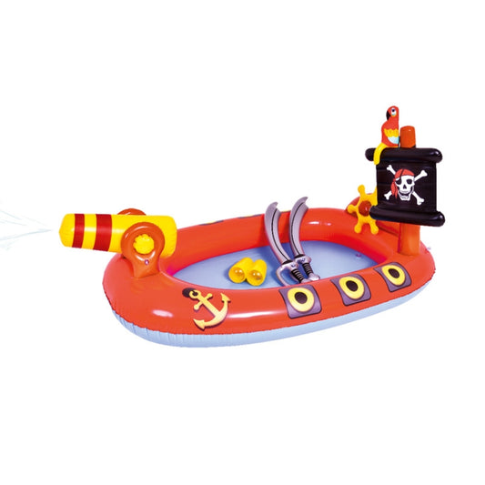 Home Large Cartoon Animal Drama Pool Water Spray Inflatable Swimming Pool Slide Pool(Pirate) by bashfashion