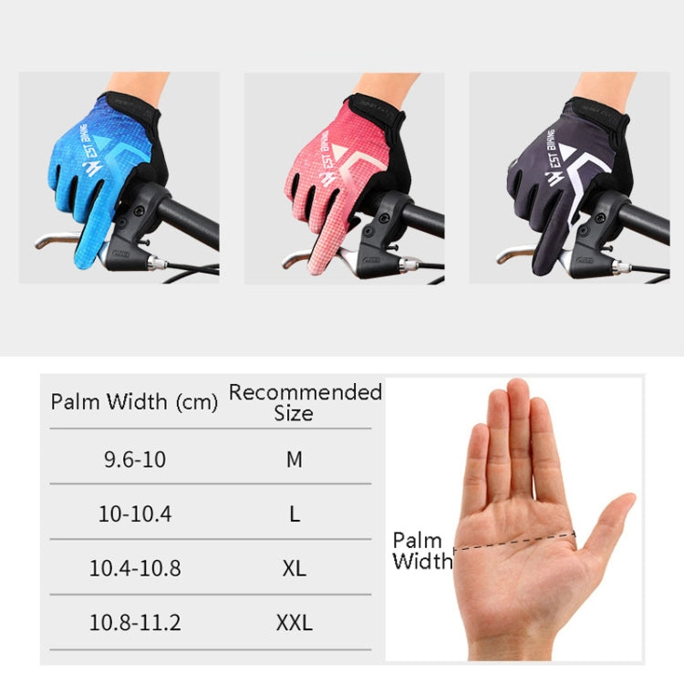 WEST BIKING YP0211216 Riding Gloves Bike Shock Absorption Touch Screen Full Finger Glove, Size: M(Blue) by WEST BIKING