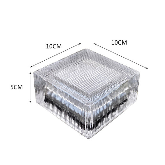 Solar Buried Lamp Vertical Striped Ice Square Grass Garden Decoration Waterproof Light(Warm Light) by bashfashion