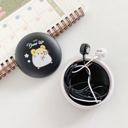 2 Pairs Heavy Bass Wired Headset Mobile Phone Universal Headset with Storage Box & Microphone(Black Rat + Storage Box) by bashfashion