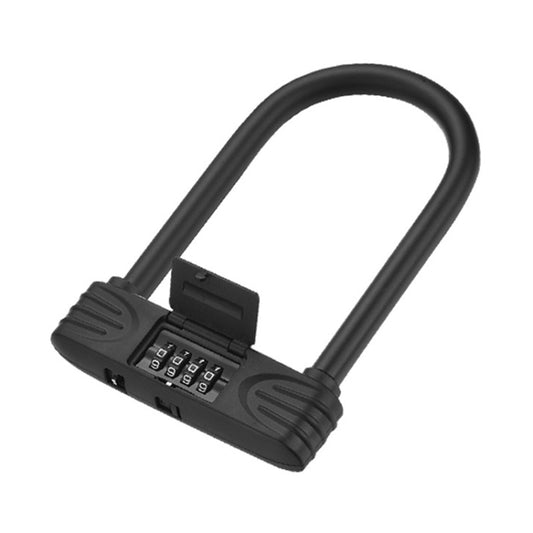 Bold Steel U-Shaped Bicycle Password Lock Motorcycle Electric Car Anti-Theft Password Lock(Black) by bashfashion