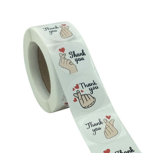 10 Rolls Thank You Floral Sticker Wedding Gift Decoration Sticker, Size: 2.5cm / 1 Inch(K-03-25) by bashfashion