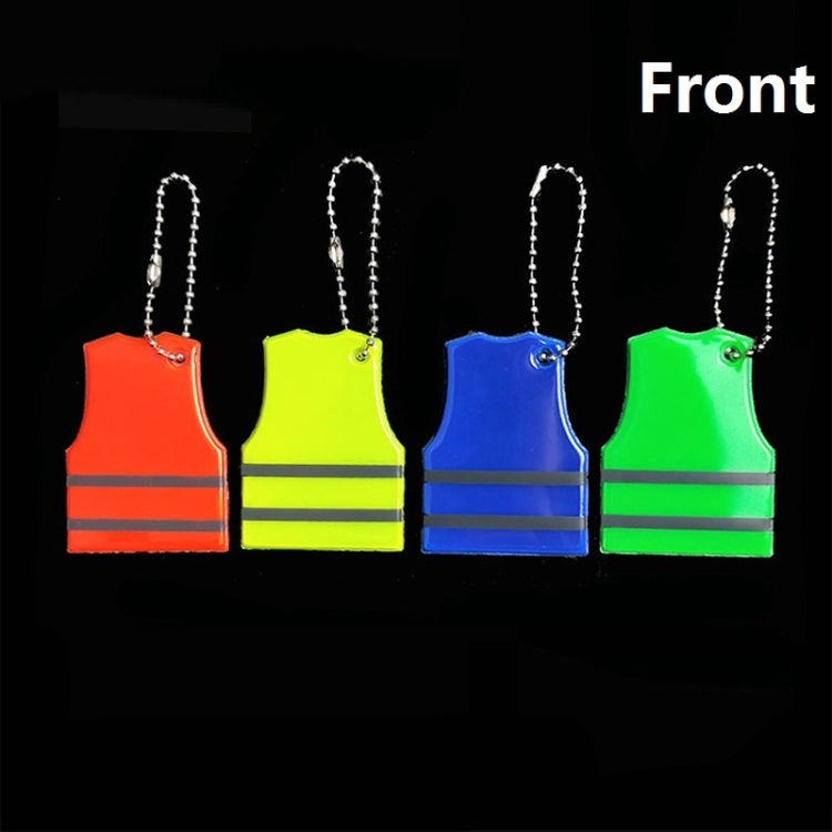 15 PCS Vest Style Reflective Pendant Night Warning Highlight Reflective Keychain Random Colour Delivery(4.5x5.5cm) by bashfashion