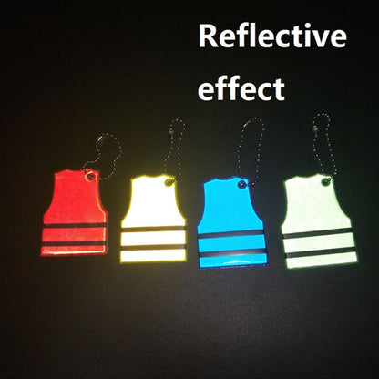 15 PCS Vest Style Reflective Pendant Night Warning Highlight Reflective Keychain Random Colour Delivery(4.5x5.5cm) by bashfashion
