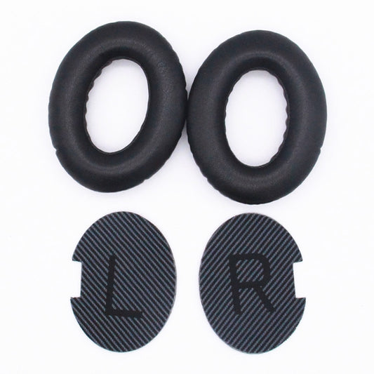 2 PCS Headset Lambskin Sponge Cover Earmuffs For Bose QC25 / QC15 / QC2 / QC35 / AE2i(Black+Black) by bashfashion