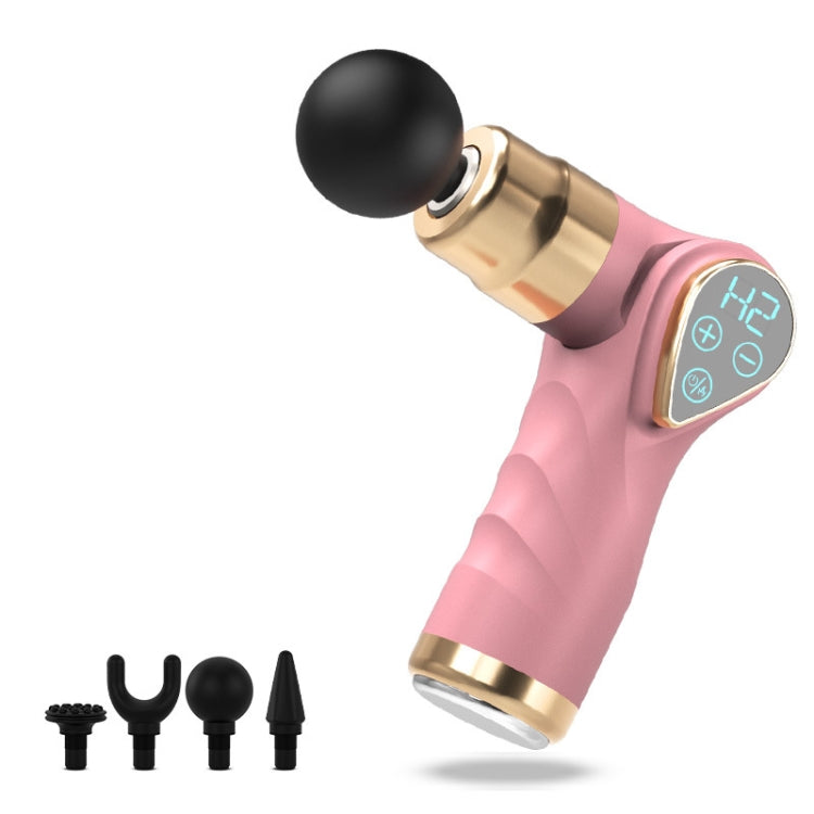Mini Fascia Gun Small LCD Screen Muscle Massager(018 Pink) by bashfashion