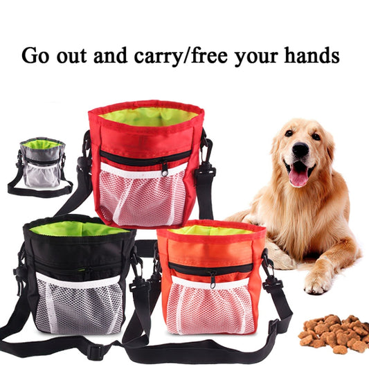 Pet Training Bag Snack Bag Outdoor Waist Bag Portable Two-In-One Foldable Multifunctional Bag(Black) by bashfashion