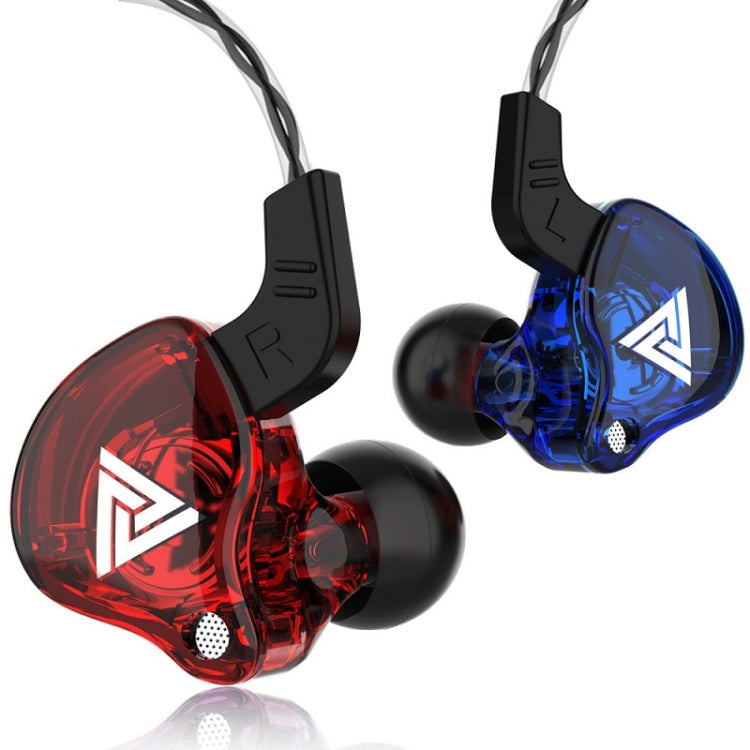 QKZ AK6 2 PCS In-Ear 3.5mm Wired Subwoofer Sports Earphones(AK6-Blue+Red) by QKZ