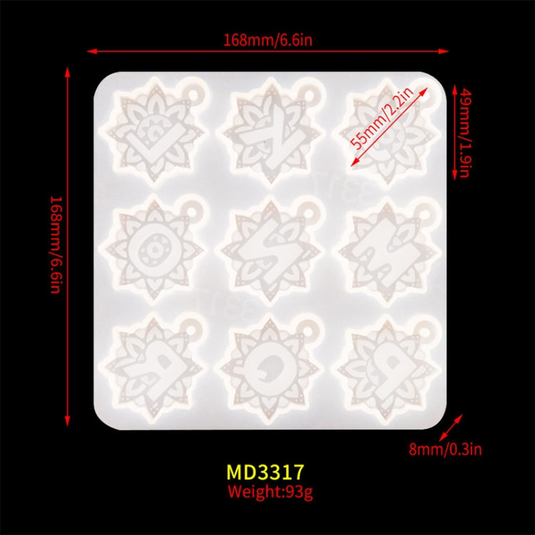 3 in 1 Mandalai English Letters Pendant Mold DIY Epoxy Mold(MD3316 + MD3317 + MD3318) by bashfashion