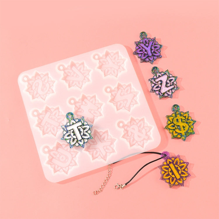 3 in 1 Mandalai English Letters Pendant Mold DIY Epoxy Mold(MD3316 + MD3317 + MD3318) by bashfashion
