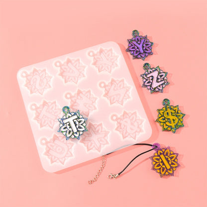 3 in 1 Mandalai English Letters Pendant Mold DIY Epoxy Mold(MD3316 + MD3317 + MD3318) by bashfashion