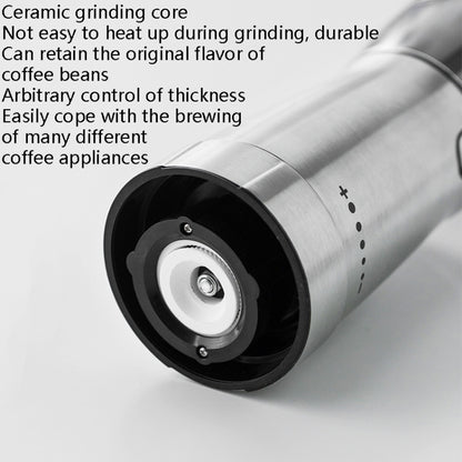 USB Rechargeable Coffee Machine Electric Coffee Grinder(Stainless Steel Color) by bashfashion