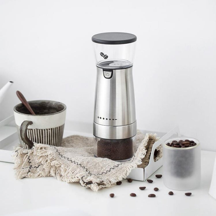 USB Rechargeable Coffee Machine Electric Coffee Grinder(Stainless Steel Color) by bashfashion