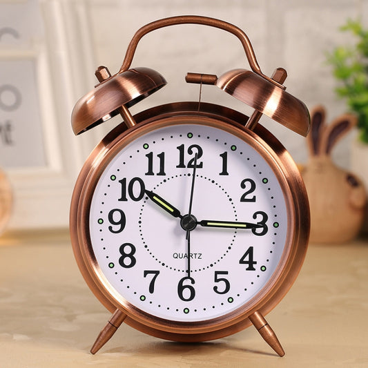 Metal Quality Mute Luminous Alarm Clock Classic Double Bell Clock(Yellow) by bashfashion