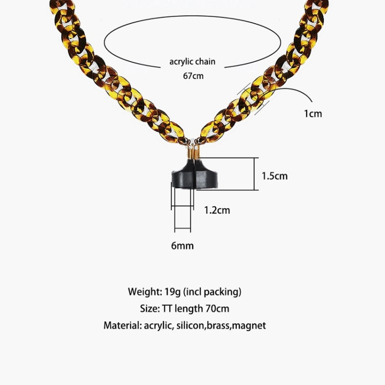 Wireless Earphones Acrylic Strong Magnetic Anti-Lost Chain For AirPods(Leopard) by bashfashion