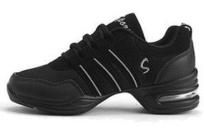 Soft Bottom Mesh Breathable Modern Dance Shoes Heightening Shoes for Women, Shoe Size:35(Black Gray) by bashfashion