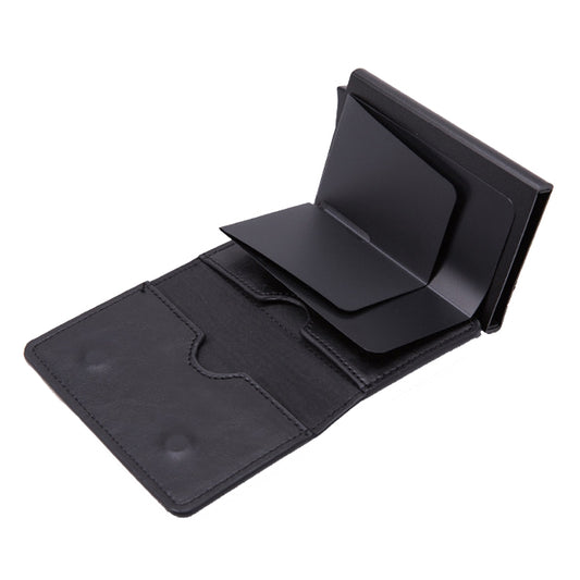 Automatic Cartridge Male Ladies Stainless Steel Credit Card Package RFID Business Card Box(Black) by bashfashion