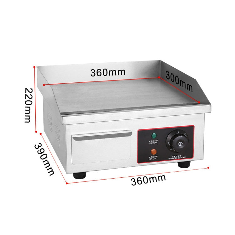 Fuyi Commercial Desktop Electric Stove Stainless Steel Body Cast Iron Skewers Pancake Electric Griddle, EU Plug(EG-818B) by bashfashion